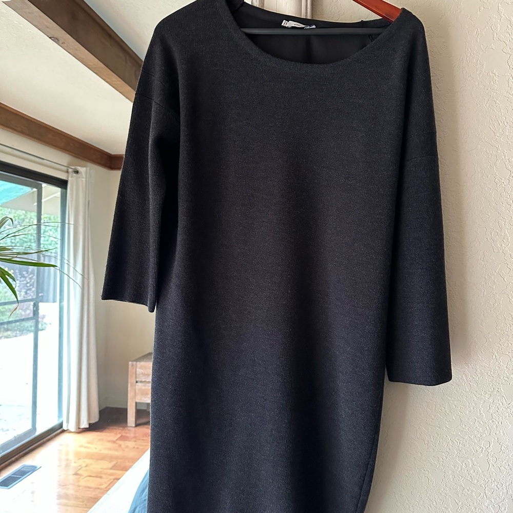 Vince Charcoal Long Sleeve Dress